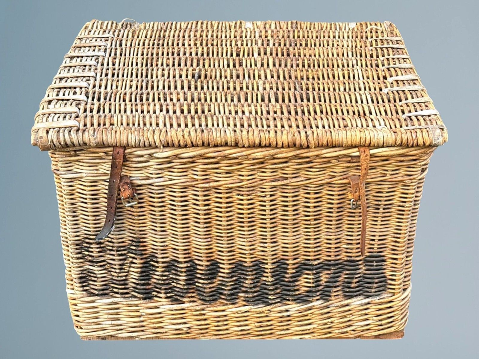 Large Antique Wicker Log Basket photo Home Decor