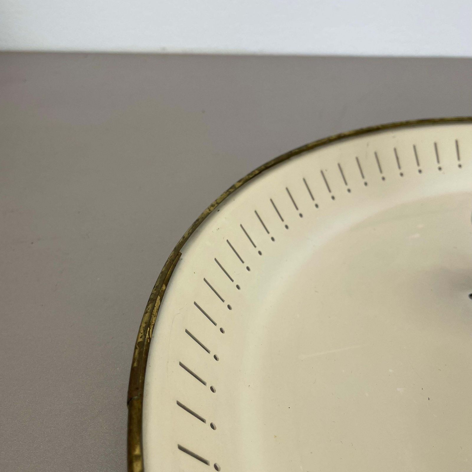1984.0 Unique Round Brass Gino Sarfatti Style Ceiling Light Flushmount, Italy 1950s photo