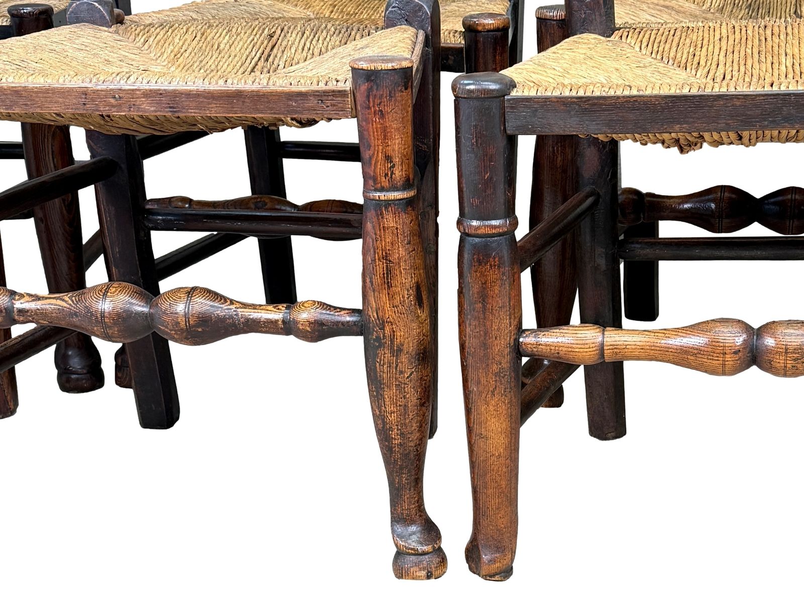 Set van 10 Georgische ladderrug boerenkeukenstoelen, begin 19e eeuw (Engeland, ca. 1820) photo buy