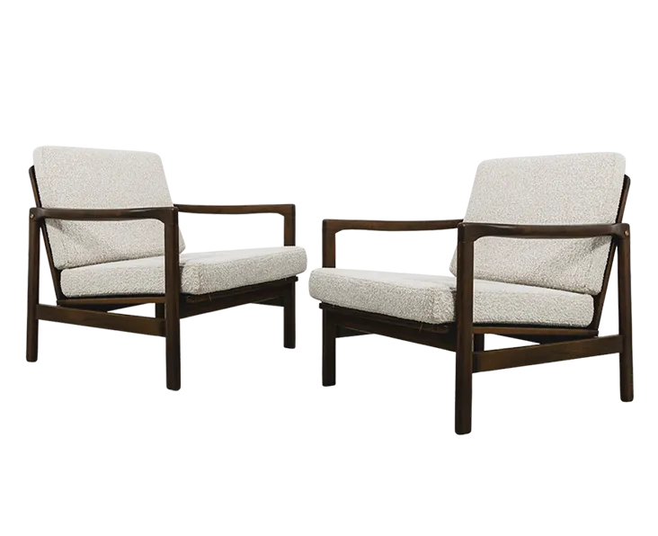 Vintage Club Chairs By Zenon Bączyk, 1960's, Set Of 2