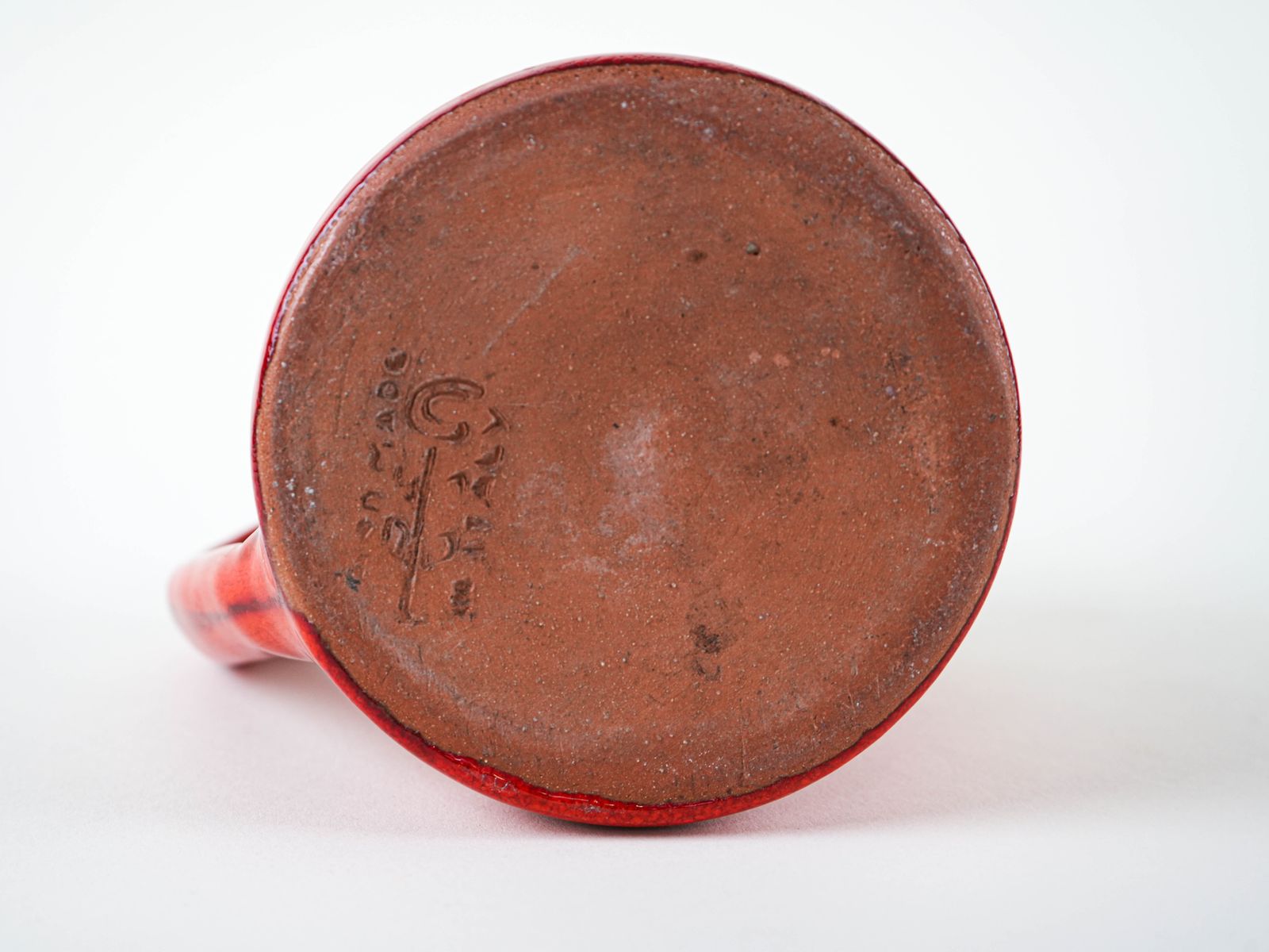 Mug en céramique rouge, design italien, années 1960, Made In Italy photo vinterior