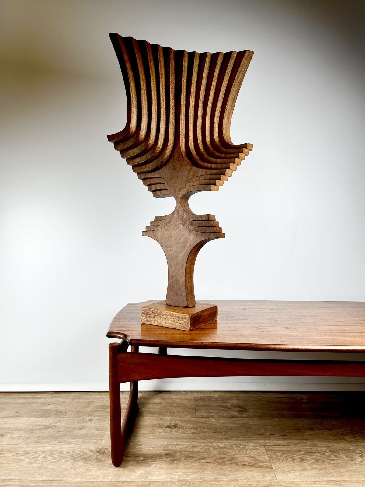 Brian Willsher (1930 2010) Large And Exceptional Mahogany Sculpture, Signed & Dated 1981 photo furniture
