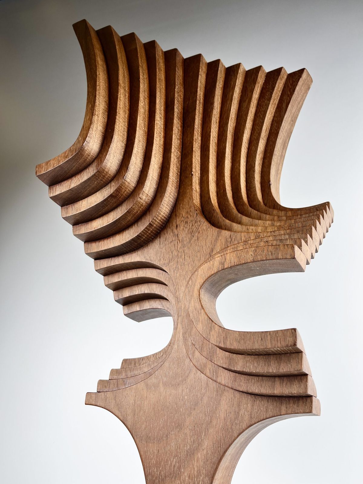 Art Brian Willsher (1930 2010) Large And Exceptional Mahogany Sculpture, Signed & Dated 1981 photo