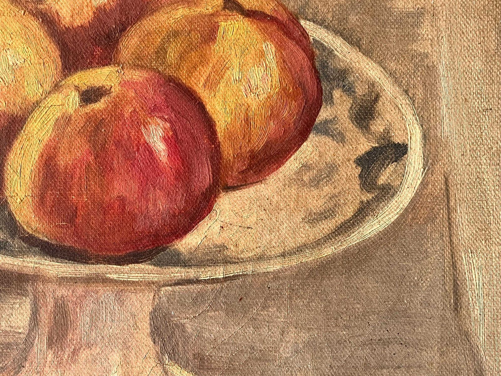 Stilleven met appels – olieverf op doek, jaren 1930, Franse schilderkunst, keukendecoratie photo vinterior