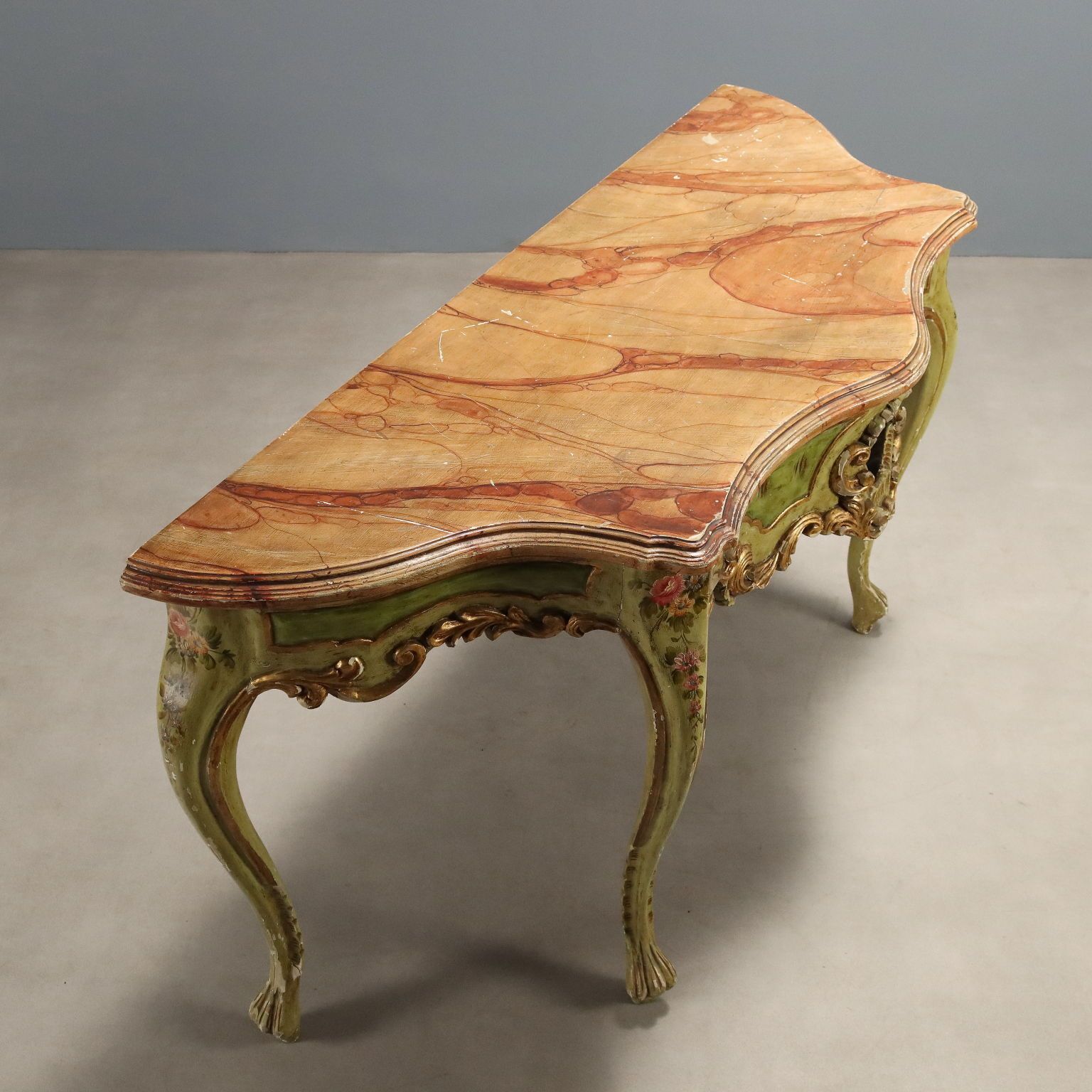 Antique Console Venetian Baroque Style Wood Italy XX Century photo vinterior