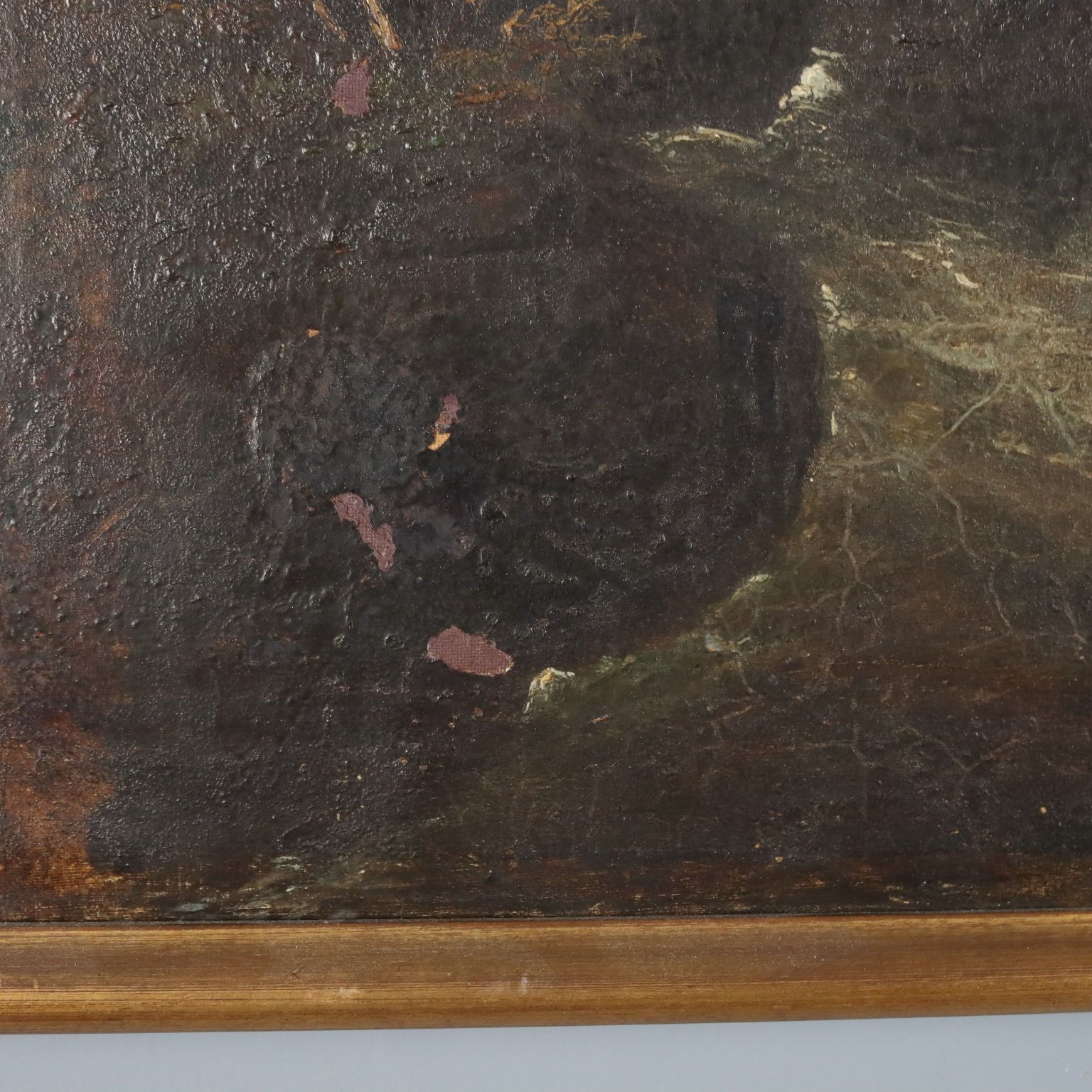 Antique Painting Landscape With River Oil On Canvas XIX Century photo buy