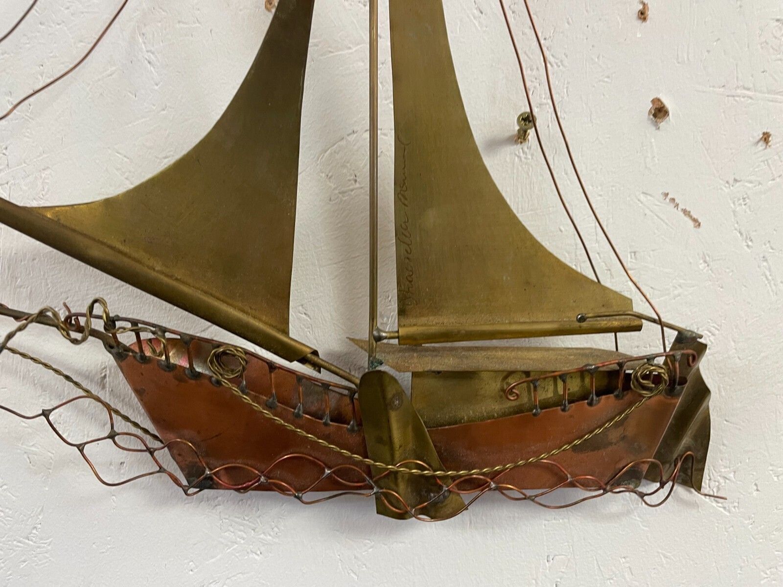 Mid Century Large Daniel D'haeseleer Sailing Boat All Art  Signed. photo for sale
