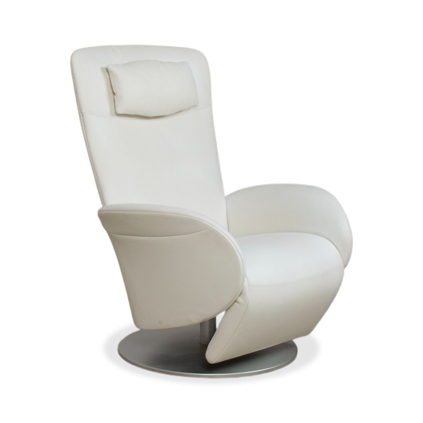 Rolf Benz L-SE-L 572 Fauteuil, Leer, Crèmewit, Manuele Functie, Relaxfunctie photo for sale