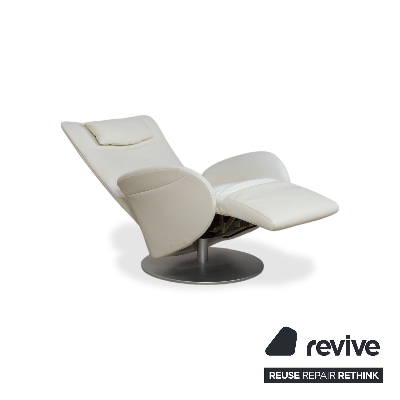Rolf Benz L-SE-L 572 Fauteuil, Leer, Crèmewit, Manuele Functie, Relaxfunctie photo 2570.0