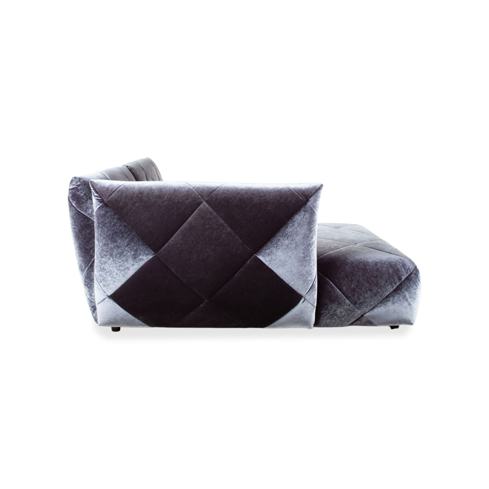 photo furniture Canapé d'angle Bretz Teratai en velours bleu-gris