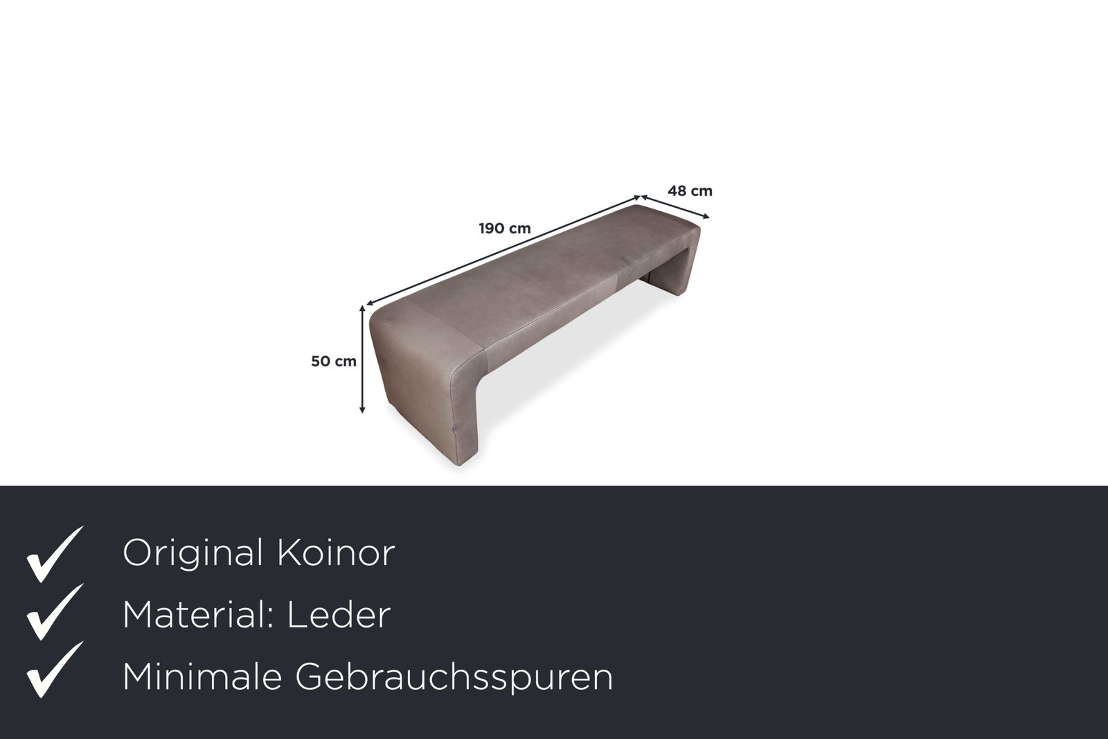 Banc Koinor en cuir gris anthracite photo furniture