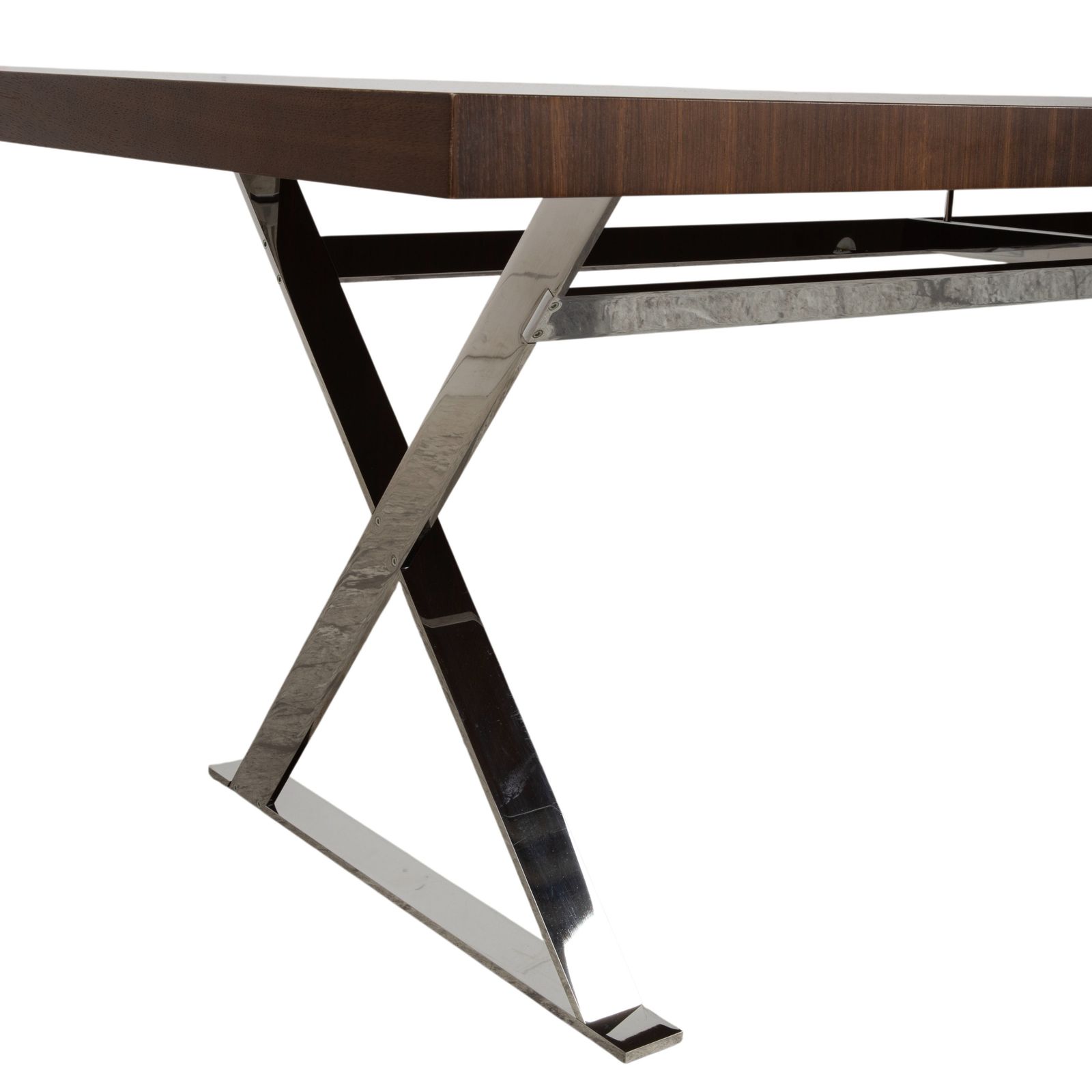 Table à manger Maxalto Max en bois, brun et chrome, 240 x 110 cm photo buy
