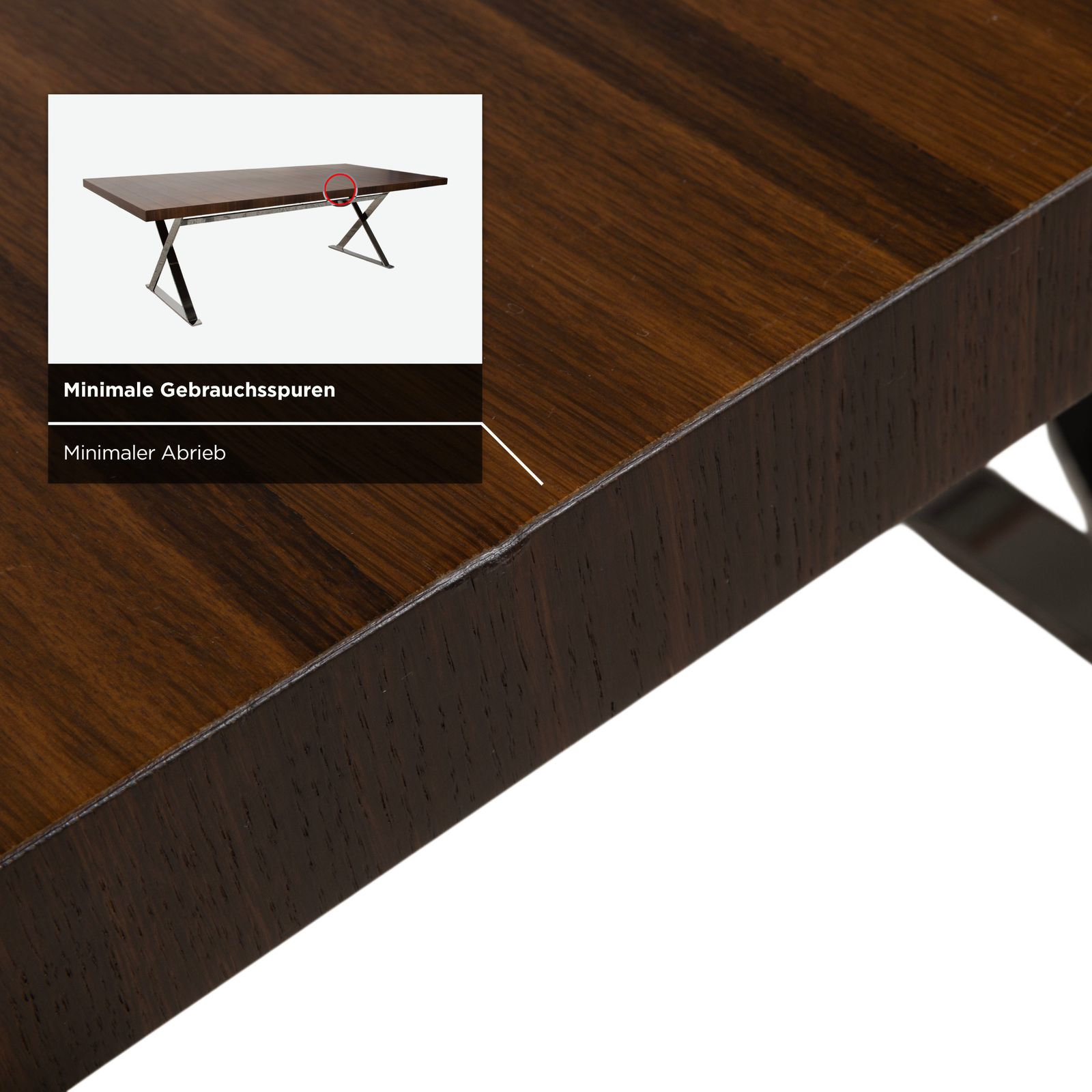 photo furniture Table à manger Maxalto Max en bois, brun et chrome, 240 x 110 cm