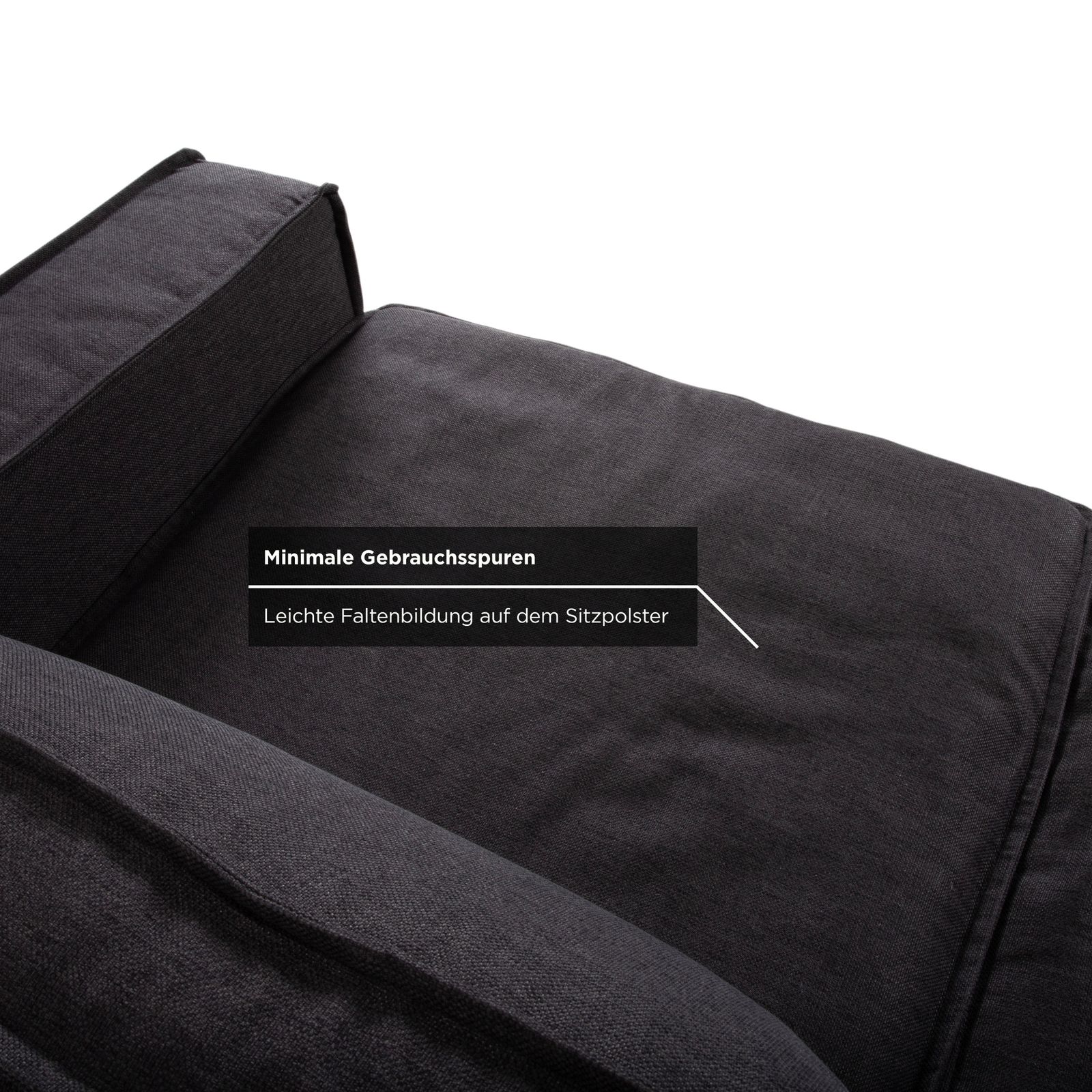 Canapé d'angle Bolia Noora en tissu, noir anthracite gris foncé photo buy