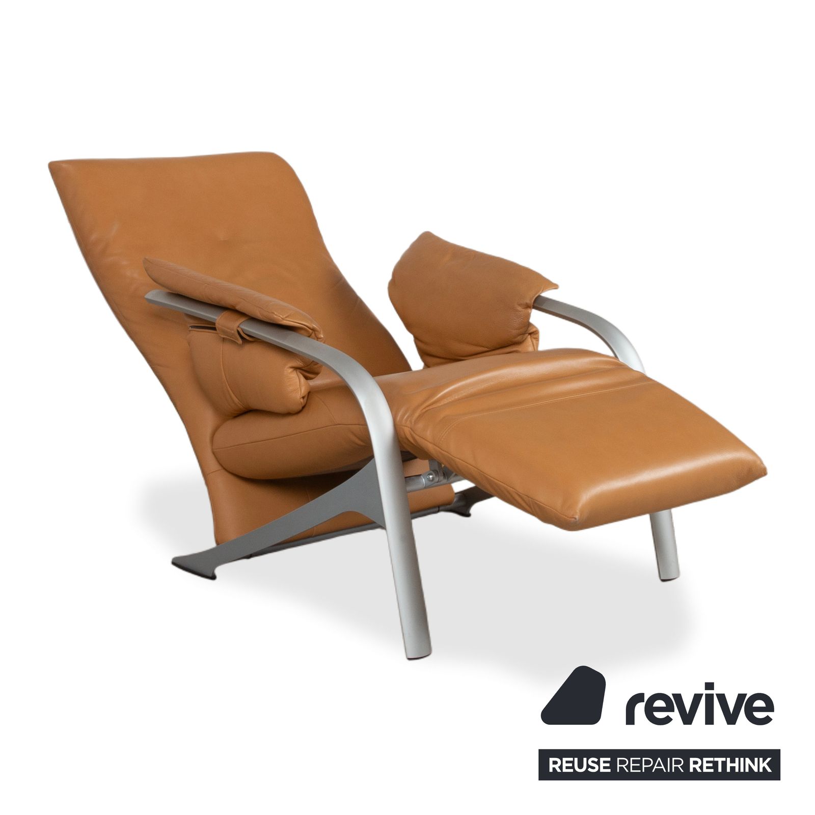 Fauteuil Rolf Benz 5100 en cuir cognac, fonction manuelle, fonction inclinable photo Mobilier