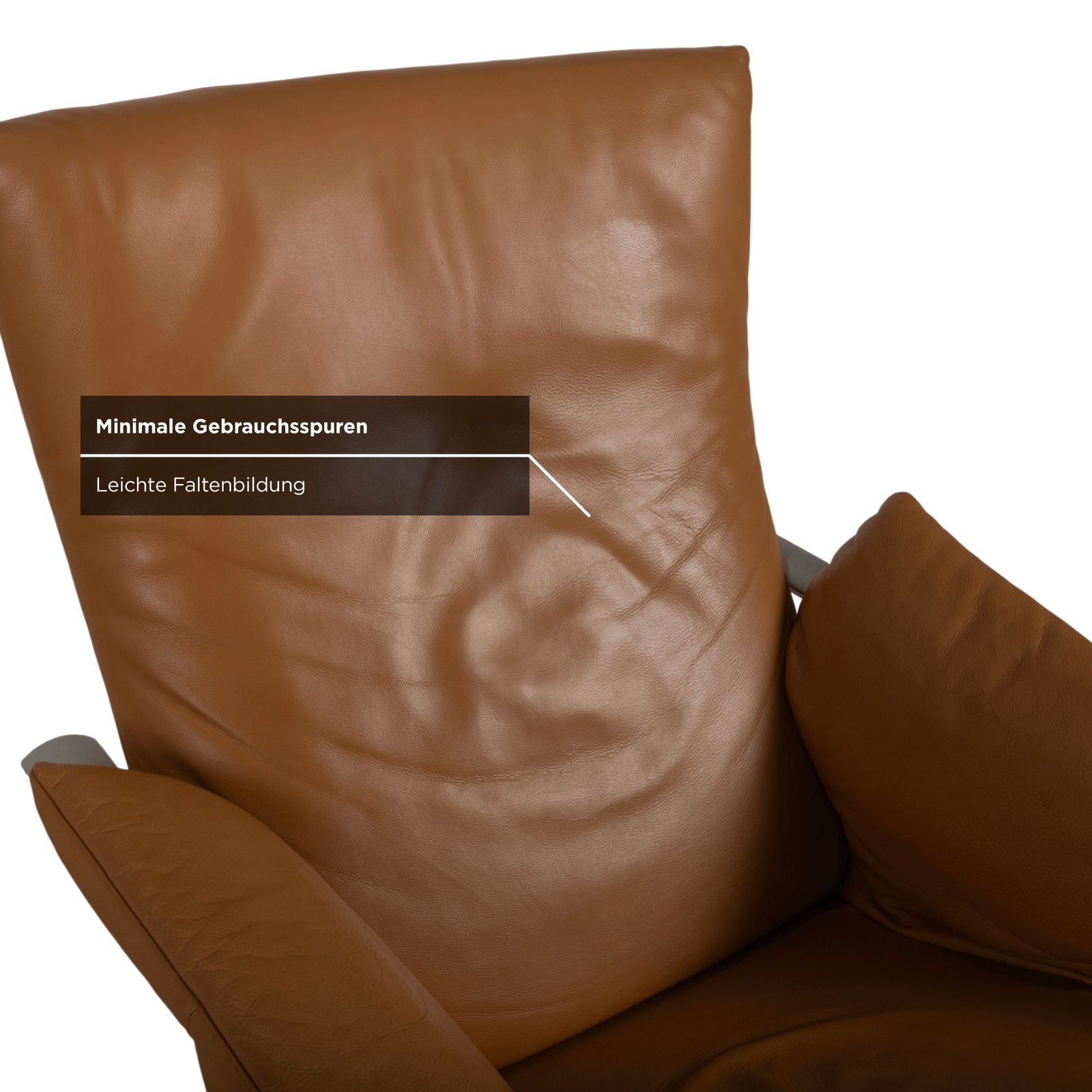 photo for sale Fauteuil Rolf Benz 5100 en cuir cognac, fonction manuelle, fonction inclinable