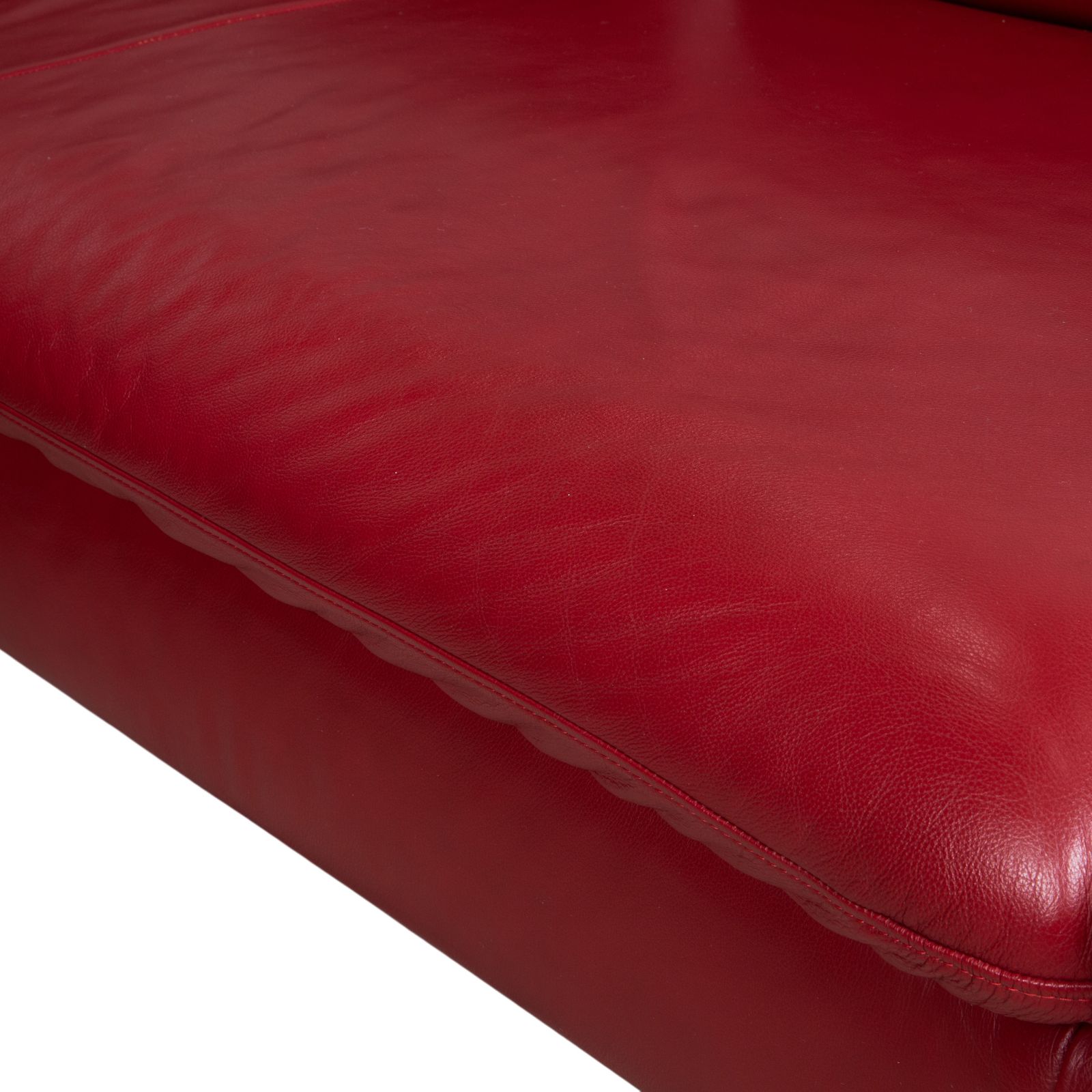 photo furniture Willi Schillig Loop Leather Corner Sofa Red Manual Function