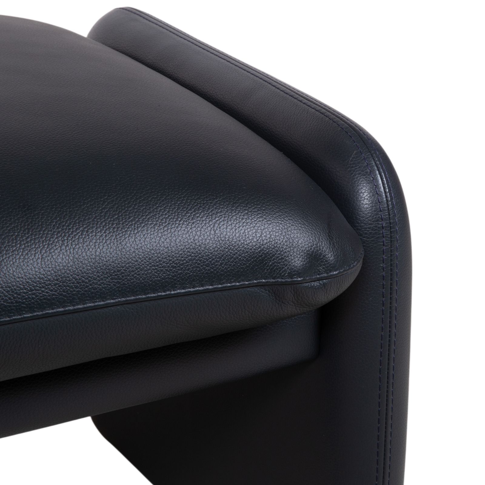 Tabouret Leolux en cuir bleu foncé photo for sale