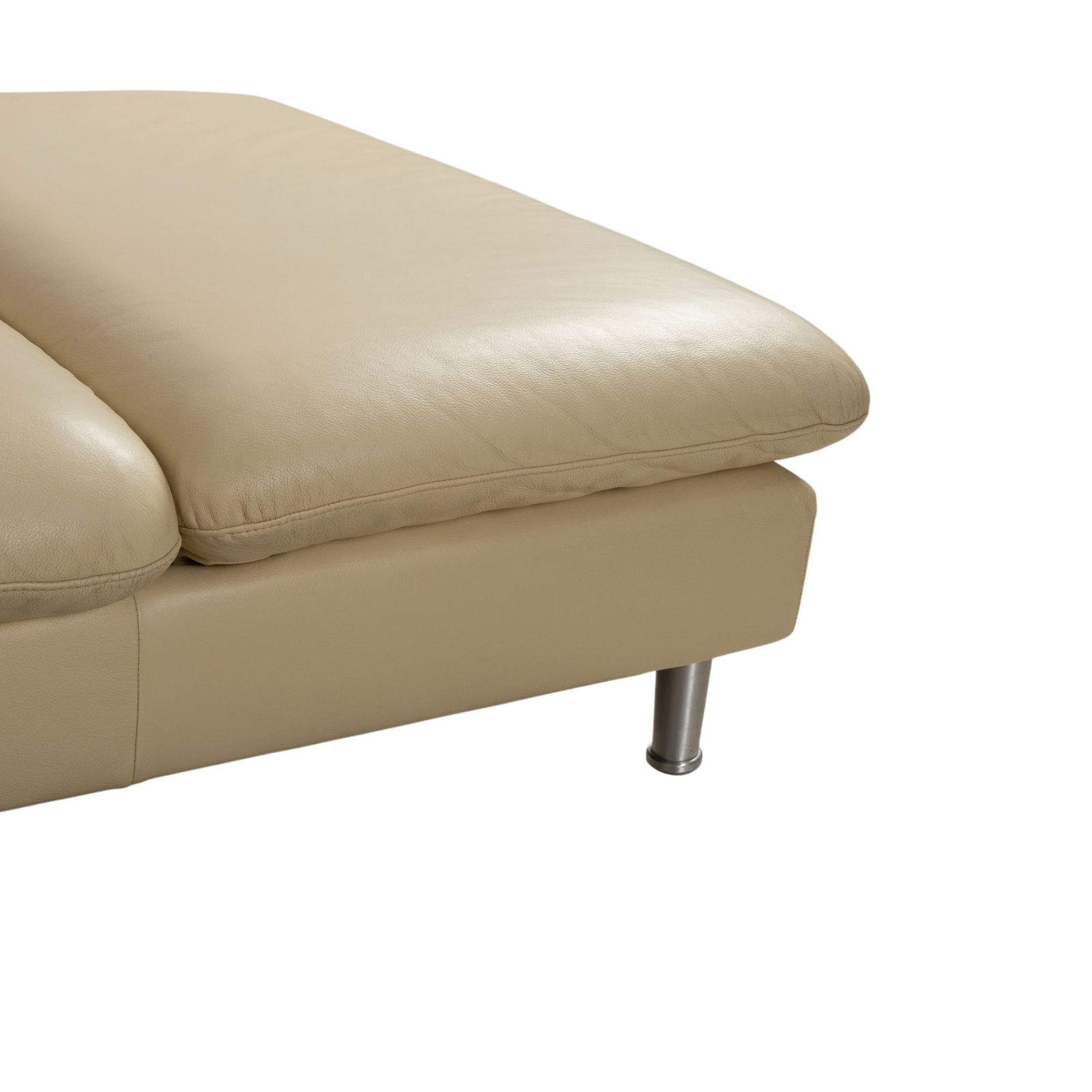 Mobilier Canapé d'angle Willi Schillig Loop en cuir véritable crème beige, fonction manuelle photo