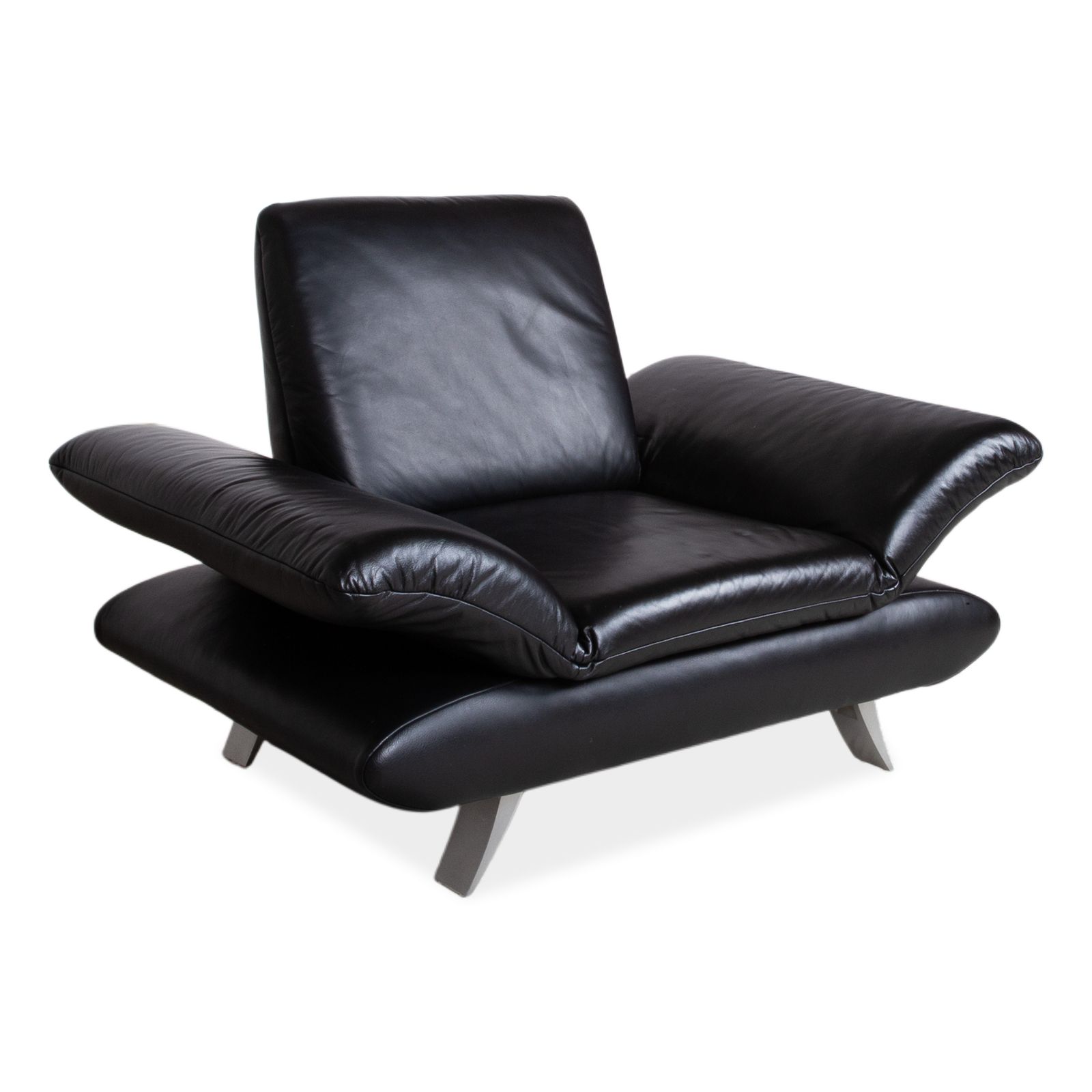 Fauteuil Koinor Rossini en cuir noir, fonction manuelle photo for sale