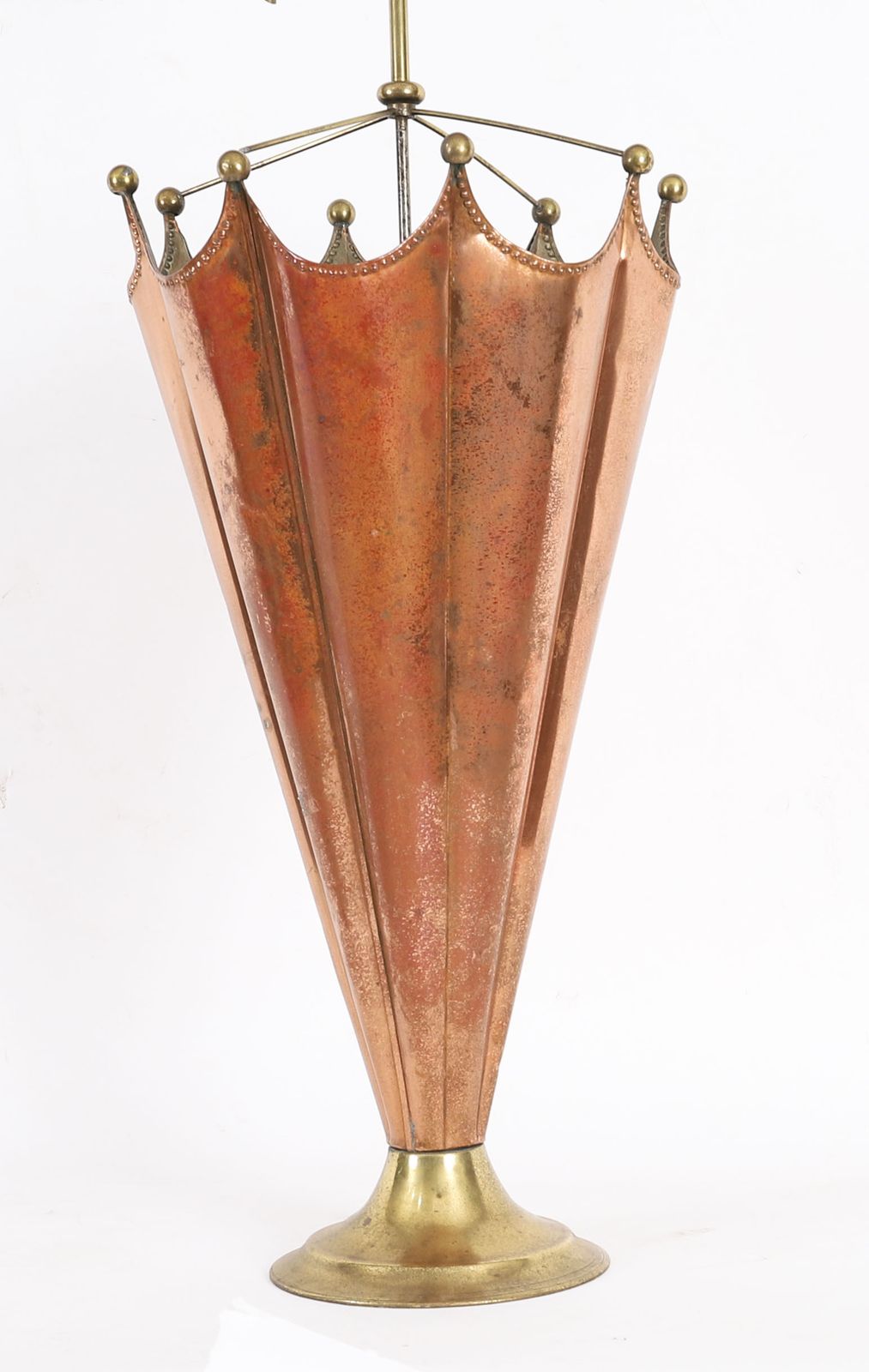 Antique Brass & Copper Umbrella Stand C.1920 photo 385.0