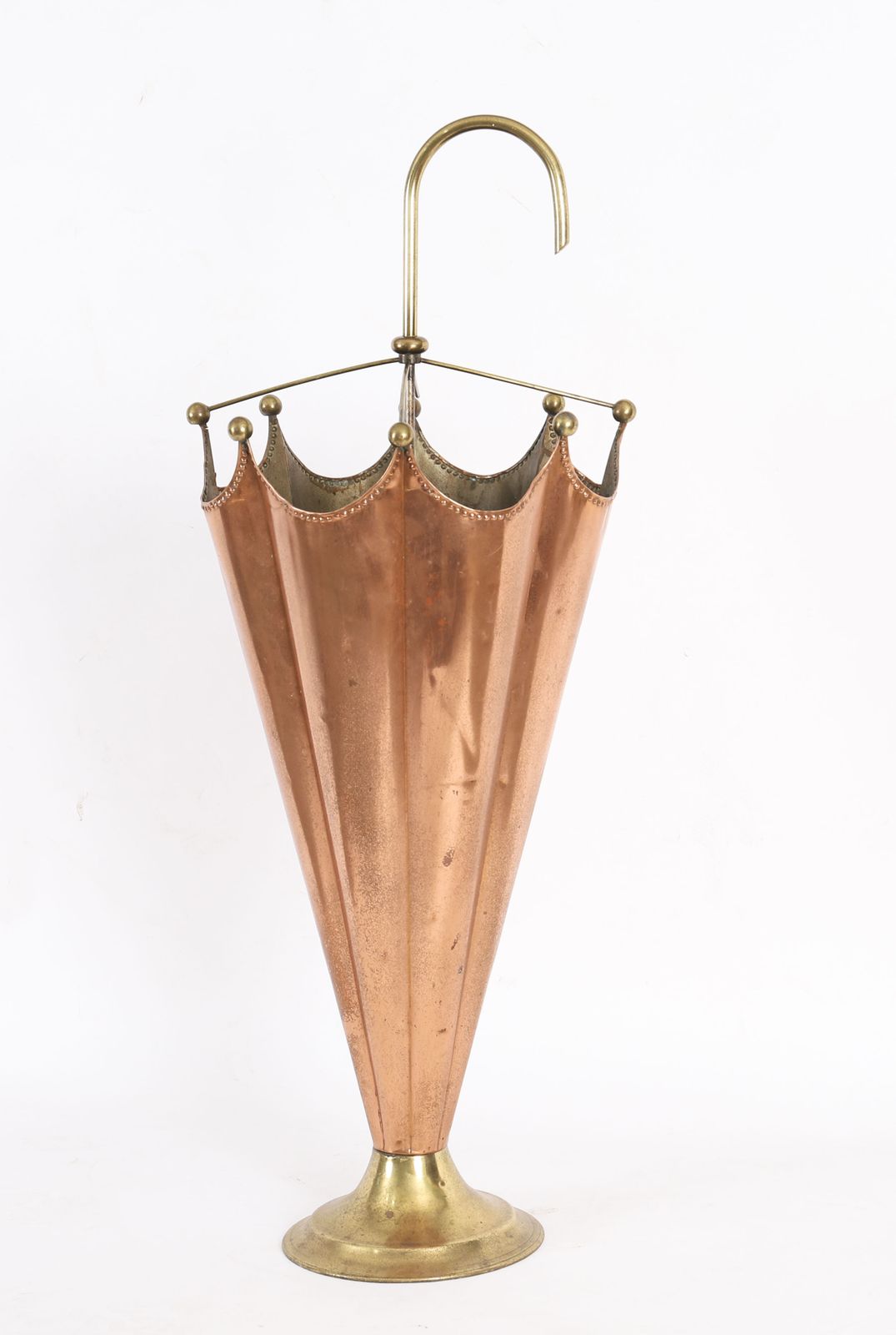 photo furniture Antique Brass & Copper Umbrella Stand C.1920
