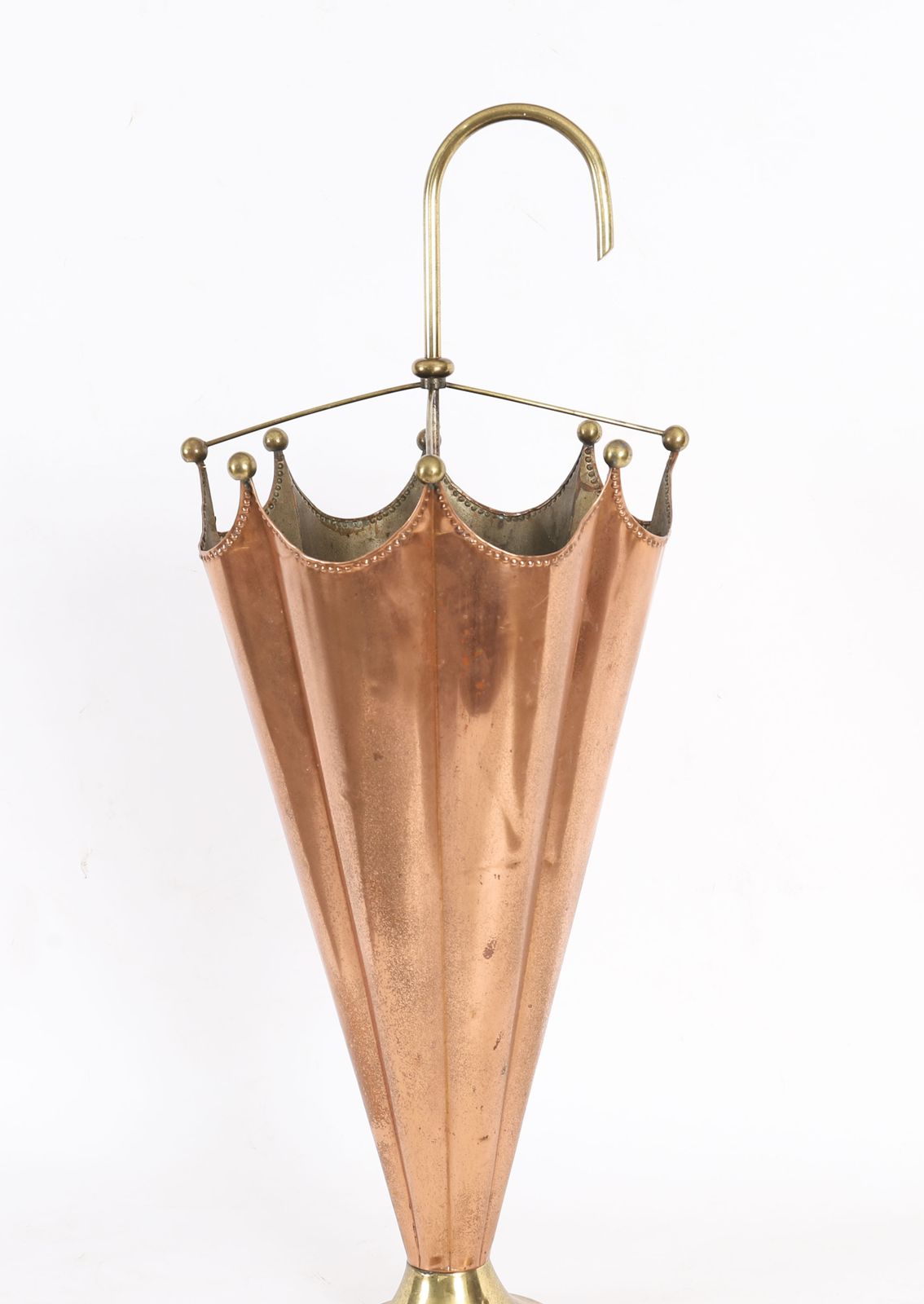 Home Decor Antique Brass & Copper Umbrella Stand C.1920 photo