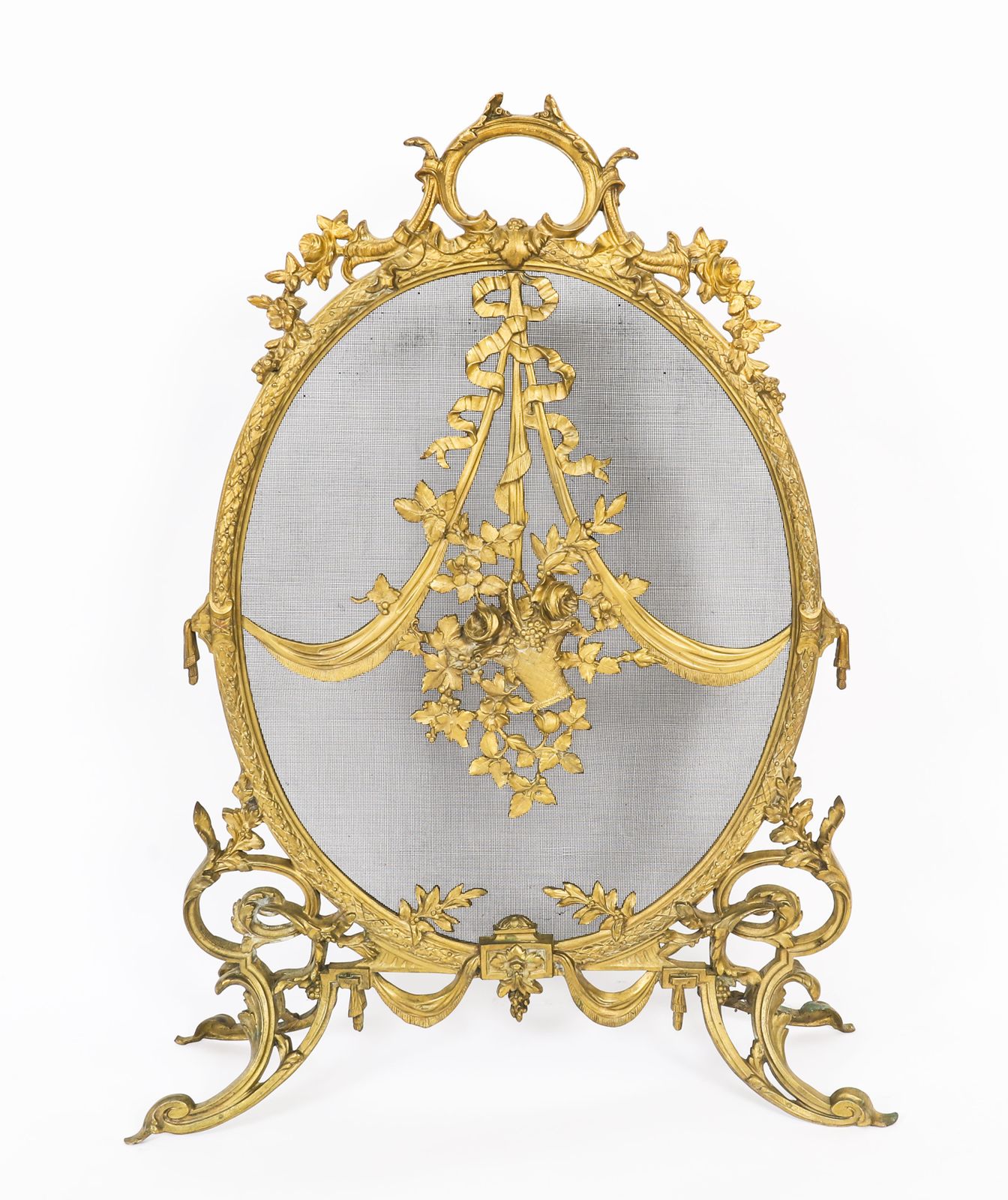 French Rococo Revival Brass Fire Screen19th C photo furniture
