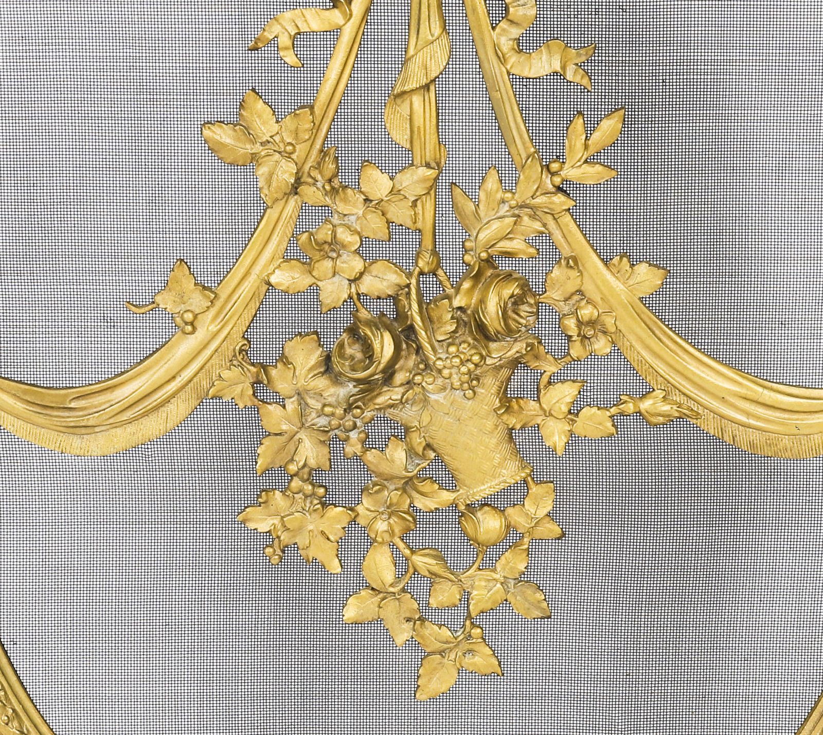 French Rococo Revival Brass Fire Screen19th C photo vintage