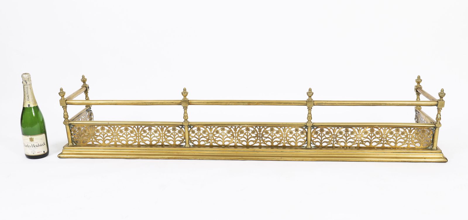 photo for sale Victorian Brass Fireplace Fender / Guard 19th C
