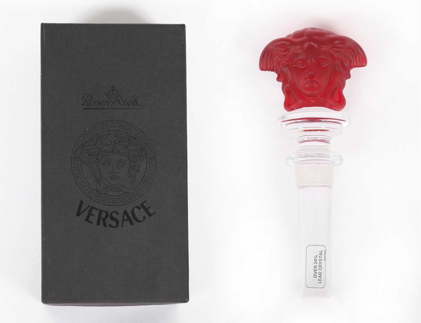 Vintage Rosenthal Glass Versace Medusa Bottle Stopper 20th Century