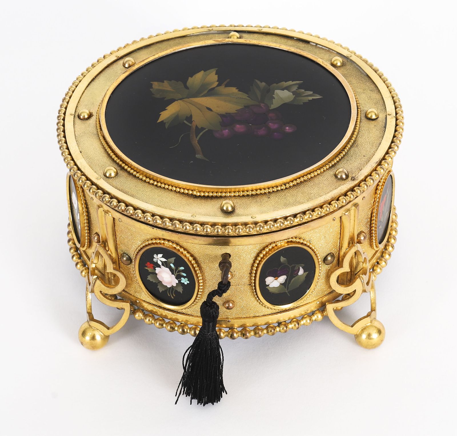 1875.0 Antique Italian Ormolu & Pietra Dura Jewellery Casket 19th C photo