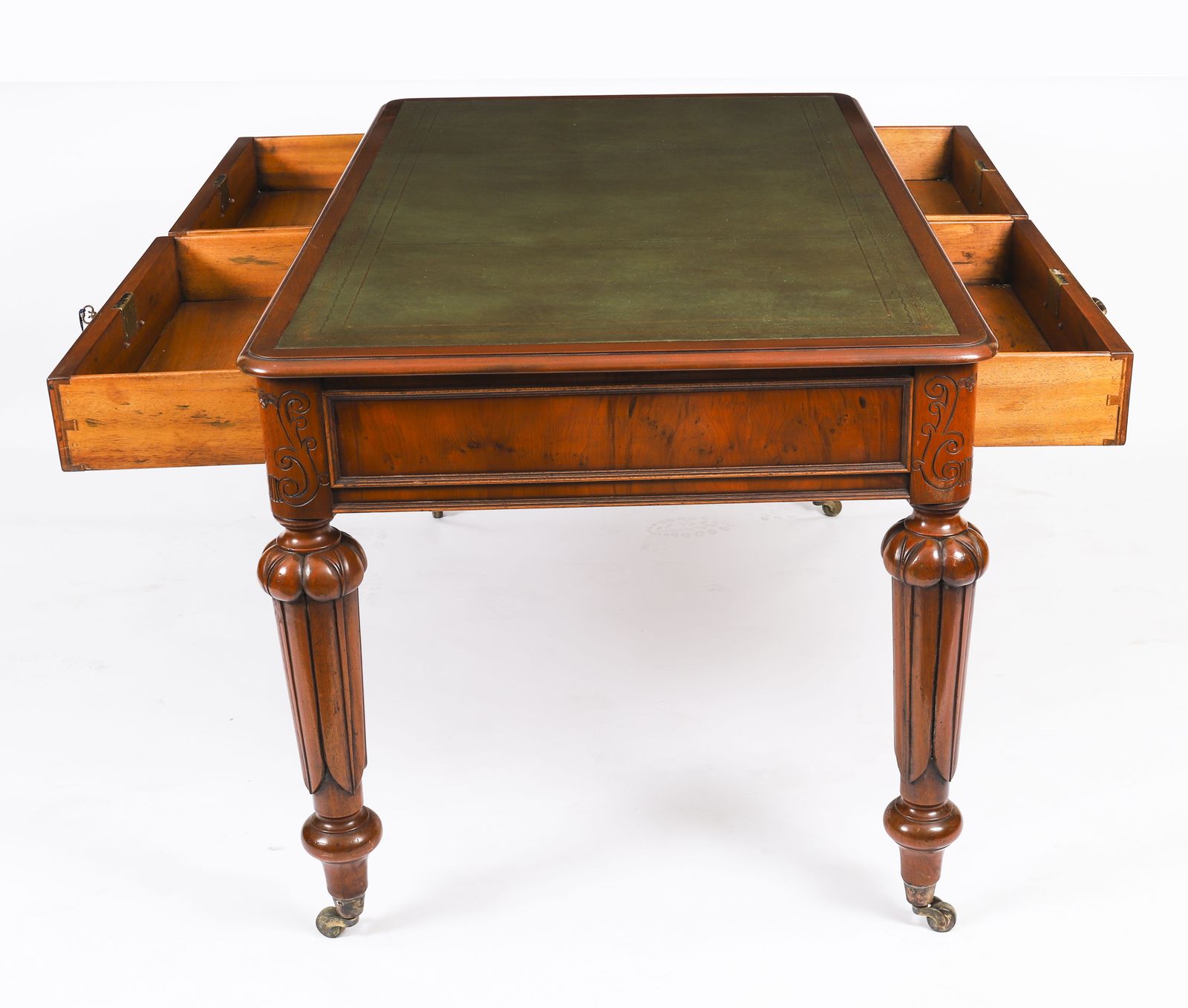 2450.0 Victorian Partners Writing Library Desk 19th C photo