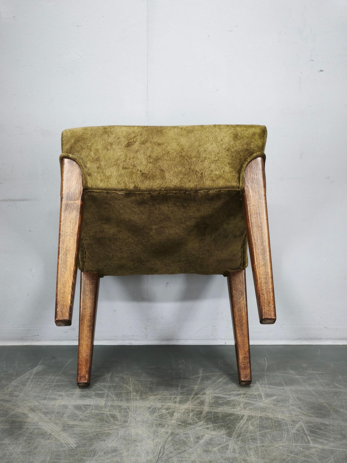 Art Deco Beech Wood Stool, Czechoslovakia, 1930s. photo for sale