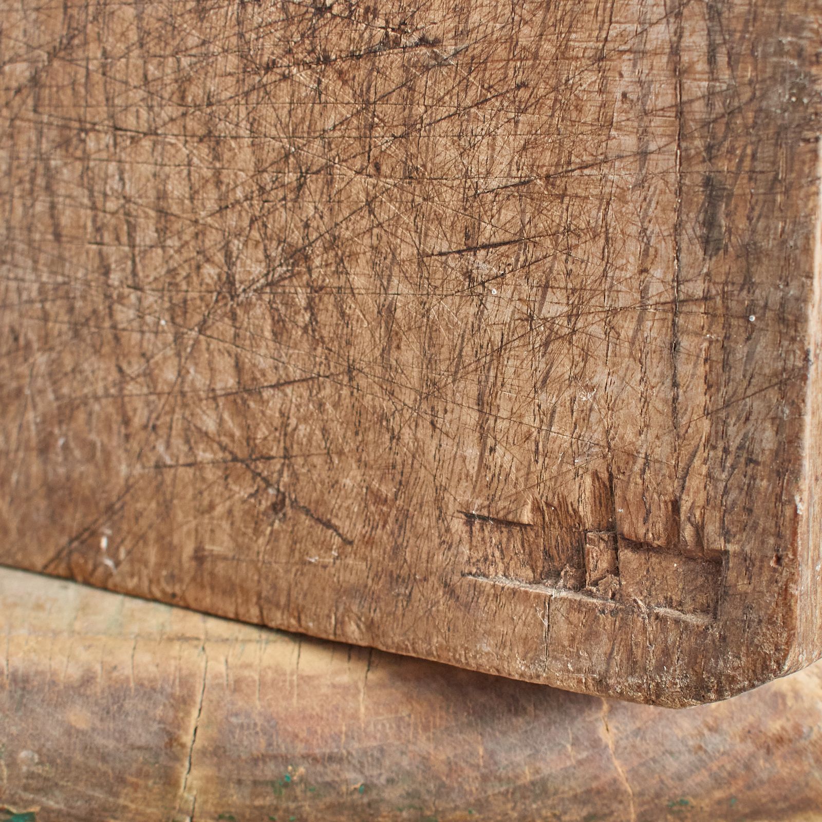 Reclaimed Antique French Oak Wooden Bread Chopping Board  Ba. photo vintage