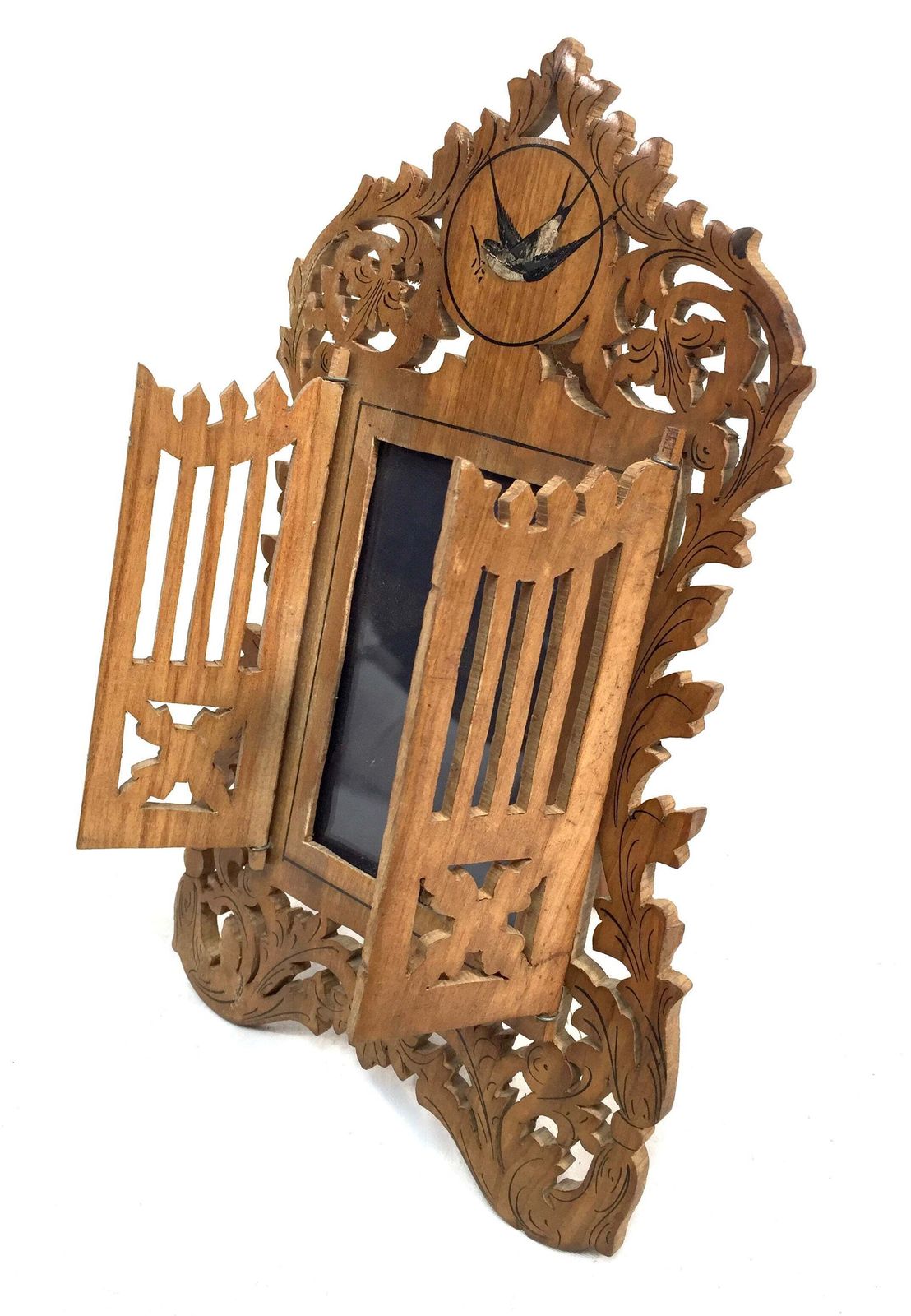 Antique Pair Of Italian Olive Fruitwood Carved Photo Frames / Photography Frames. photo vintage