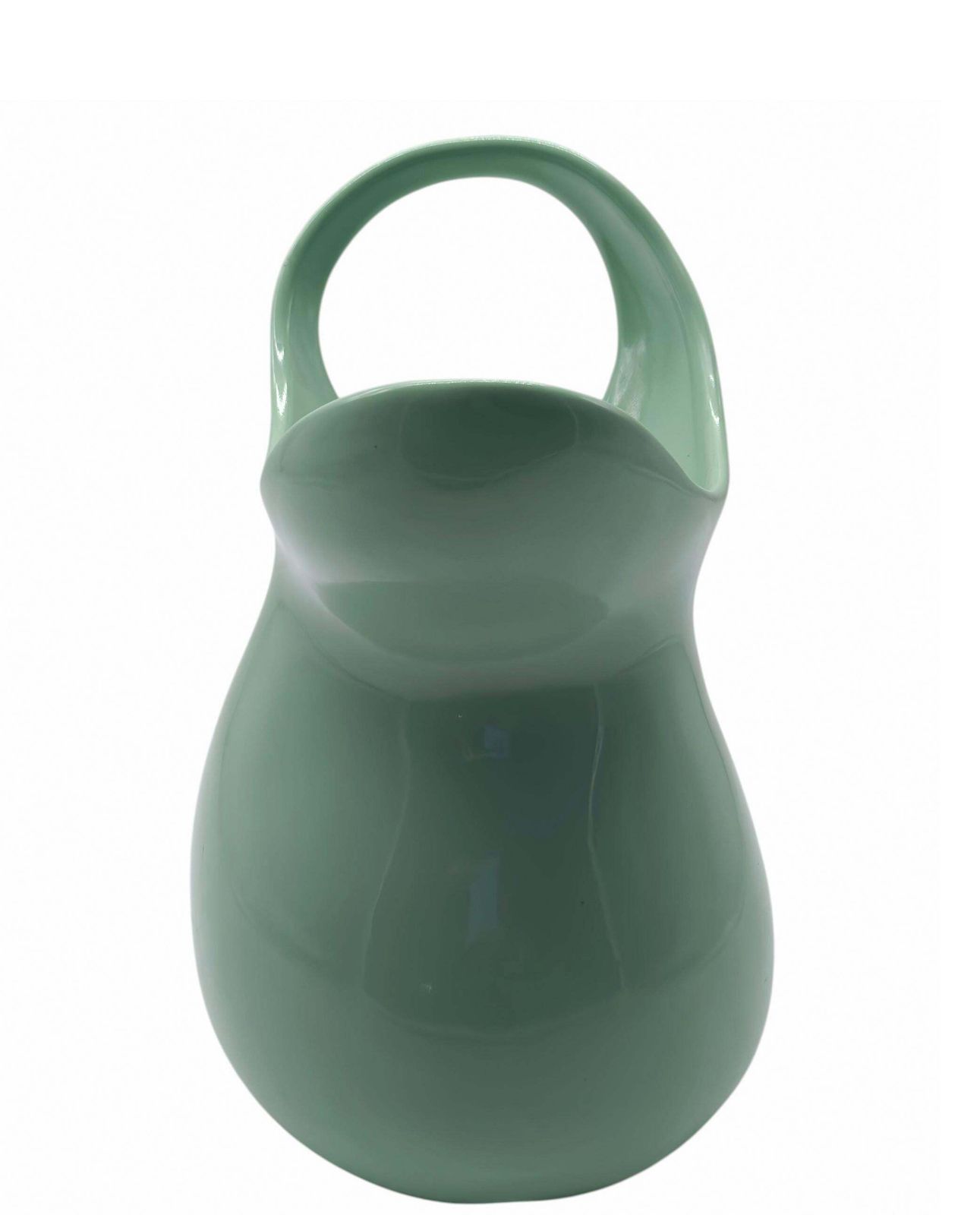 Antonia Campi For Sci Laveno Green Earthenware Vase Italy 1950s photo Home Decor