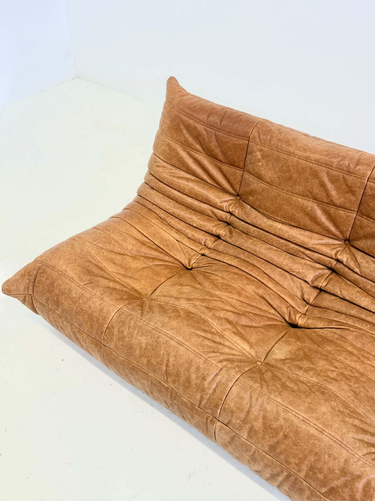 Ligne Roset Togo 3 Seater In Cognac Leather photo vintage
