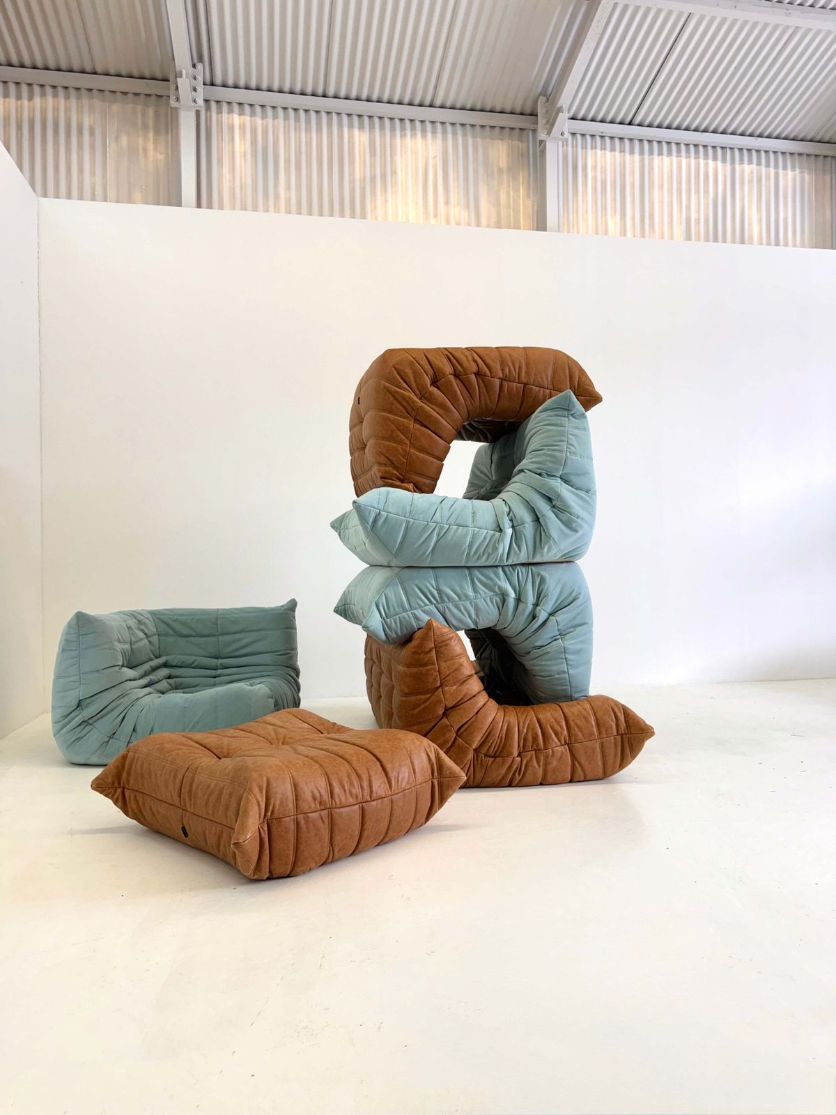 Ligne Roset Togo Corner Element 1 Seater In Light Blue photo Furniture