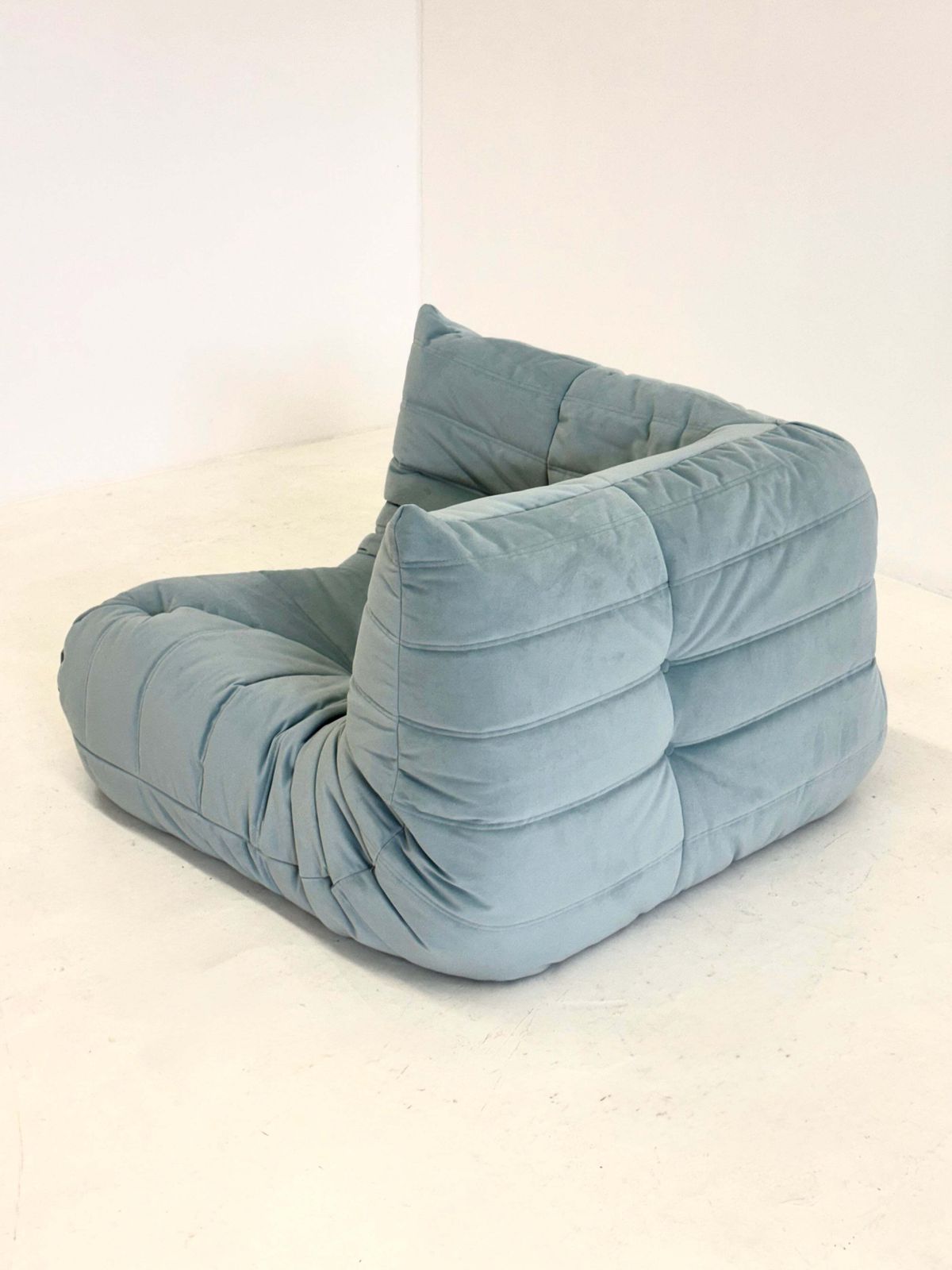 photo furniture Ligne Roset Togo Corner Element 1 Seater In Light Blue