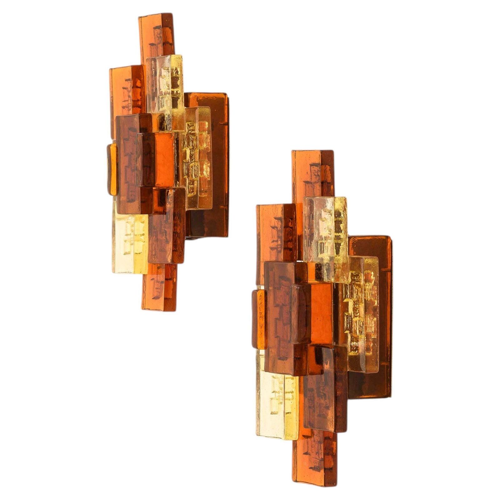 Pair Of Svend Aage Holm Sørensen Glass Wall Lamps, 1960s