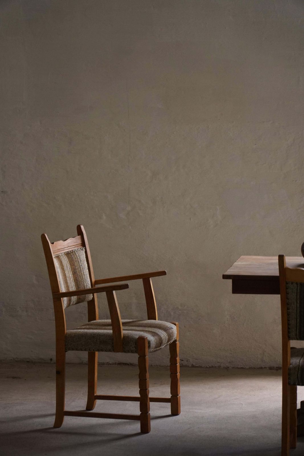 Danish Mid Century Modern, Set Of 8 Dining Chairs In Oak & Wool, 1960s photo buy