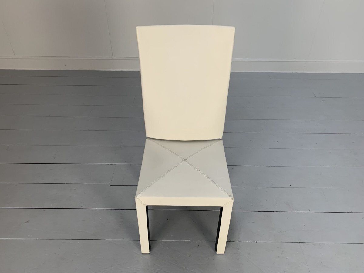 photo for sale B&B Italia Arcadia Dining Chairs   In White Gamma Leather, Set Of 8