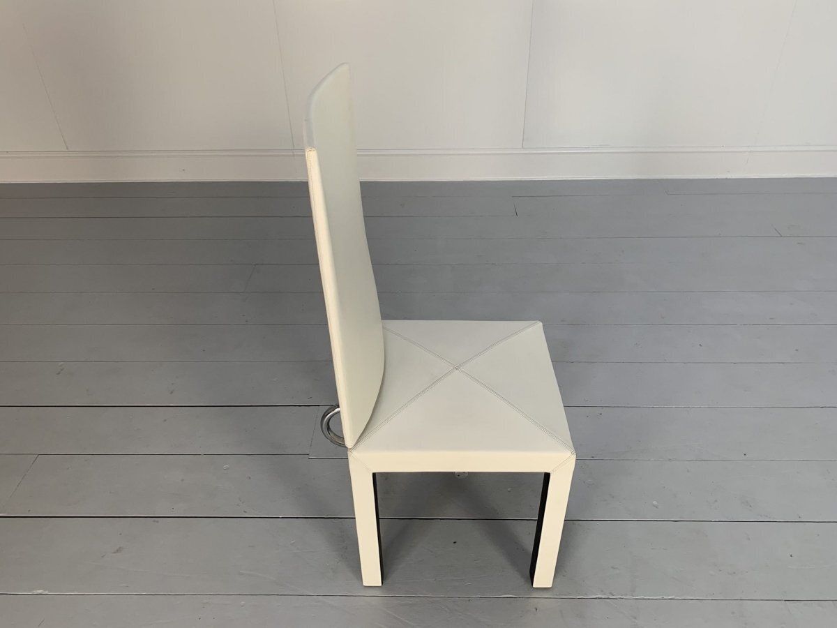 Furniture B&B Italia Arcadia Dining Chairs   In White Gamma Leather, Set Of 8 photo
