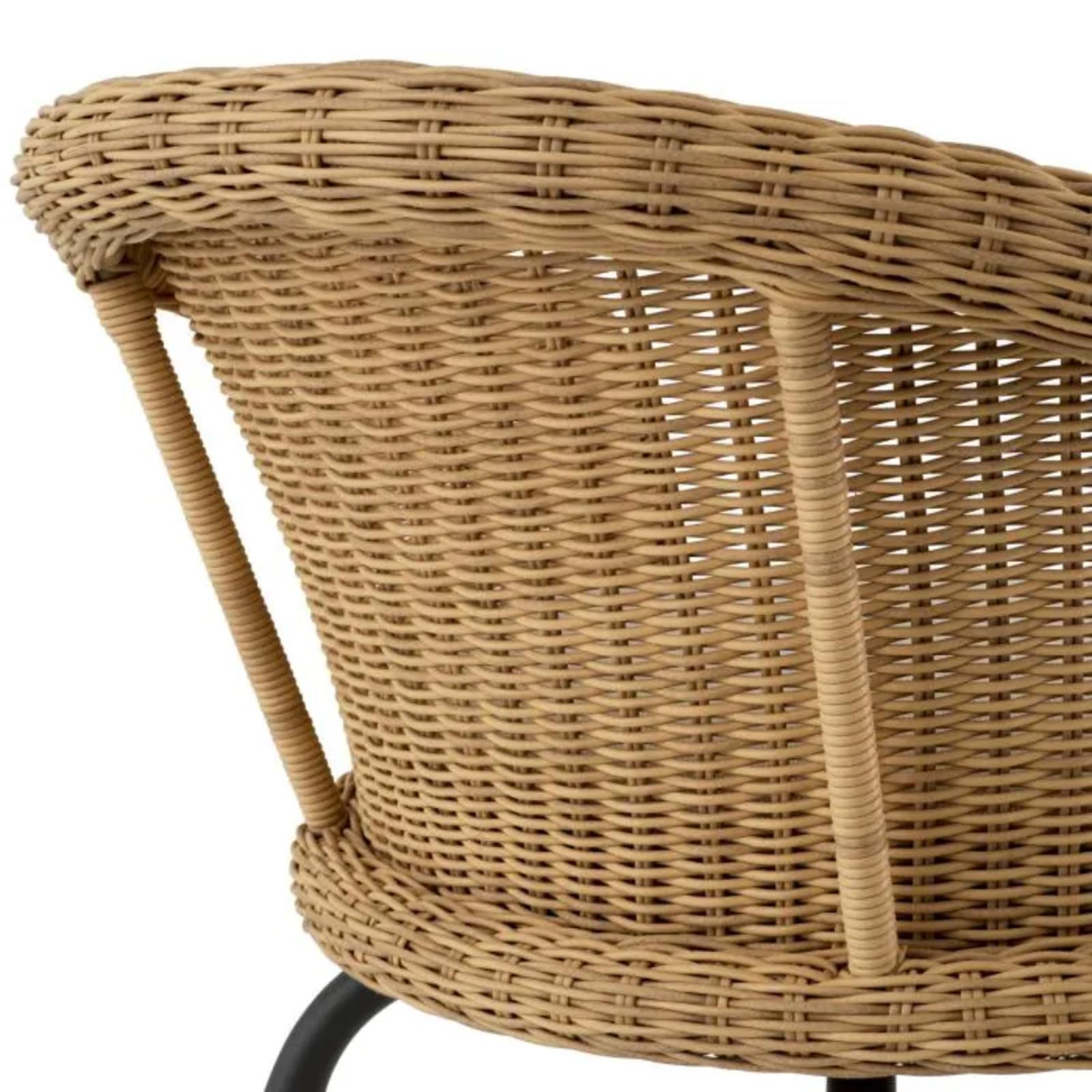 Contemporary Viola Sand Faux Rattan Outdoor Dining Chair photo buy