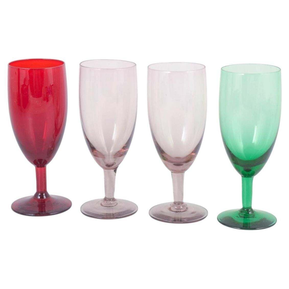Ensemble de quatre verres à vin Monica Bratt pour Reijmyre, Suède, années 1960/70
