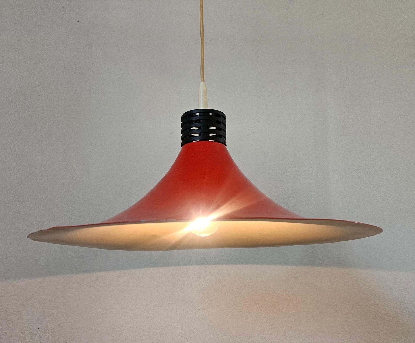 photo for sale Rare Midcentury Red Pendant, Space Age, Italy, 1970s