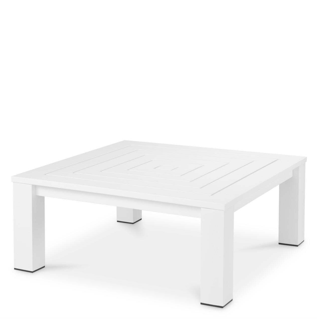 Square Outdoor Coffee Table With Matte White Finish. photo 2848.0