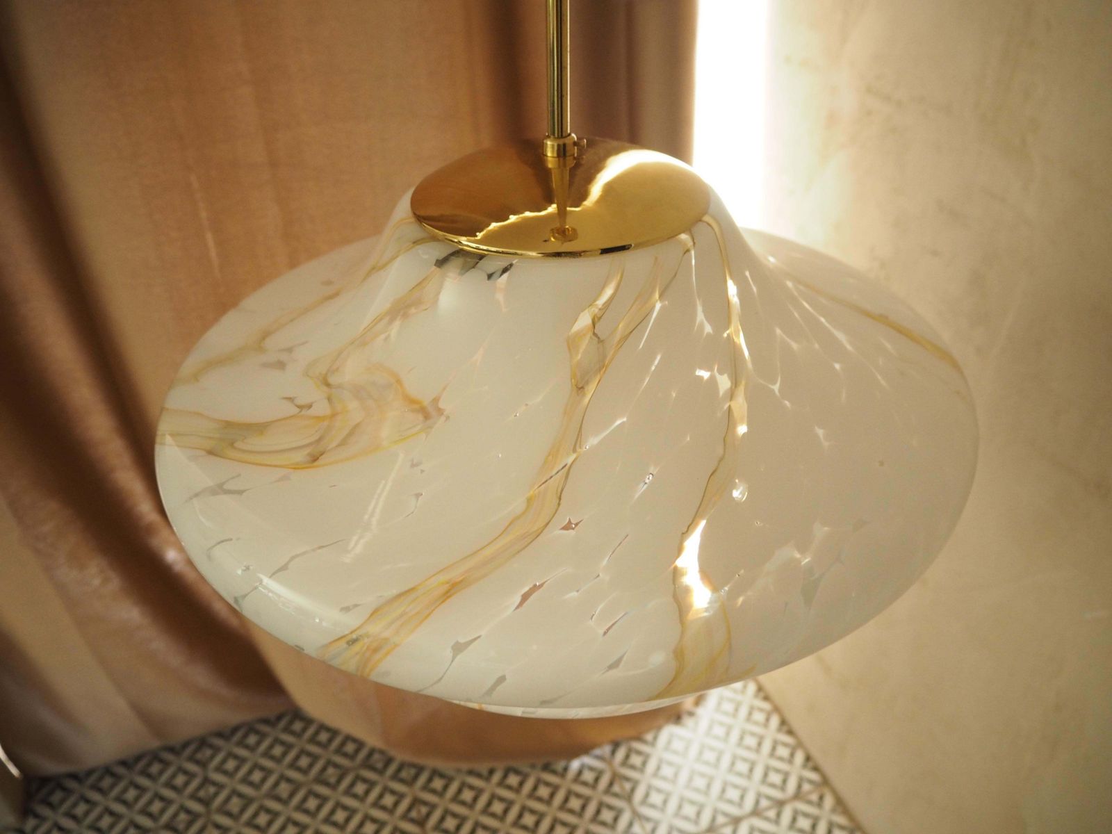 Mid Century Glass Chandelier, By Stefan Tabery, Bohemia, 1960's.. photo Lighting