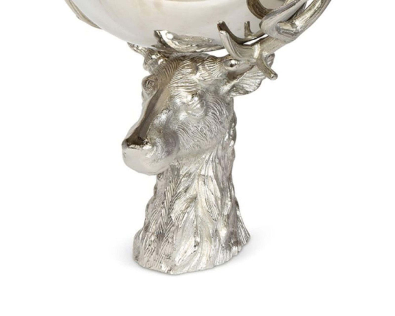 Stag Head Stainless Steel Wine Cooler, Champagne Bucket & Ice Bowl Centrepiece photo vintage